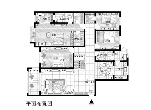 中粮天恒天悦壹号262平欧式效果图设计